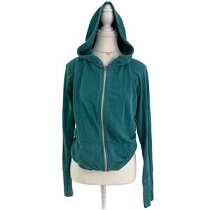 2000s Teal Blue American Eagle Zip Loght Weight Super Comfy Hoodie Size M Women
